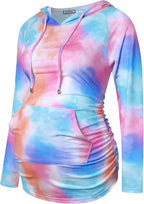 GINKANA Maternity Hoodie Long Sleeves Shirts Casual Maternity Top Pregnancy by GINKANA