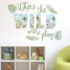27.95x21.65 Inches Watercolor Wild Jungle Animal Wall Decals - Image 2