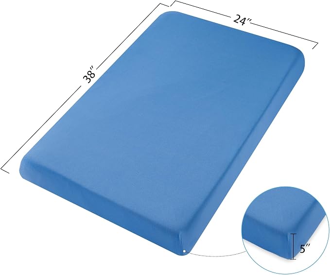 TILLYOU Mini Crib Sheets Fitted 2 Pack, Pack and Play Sheets - Image 4
