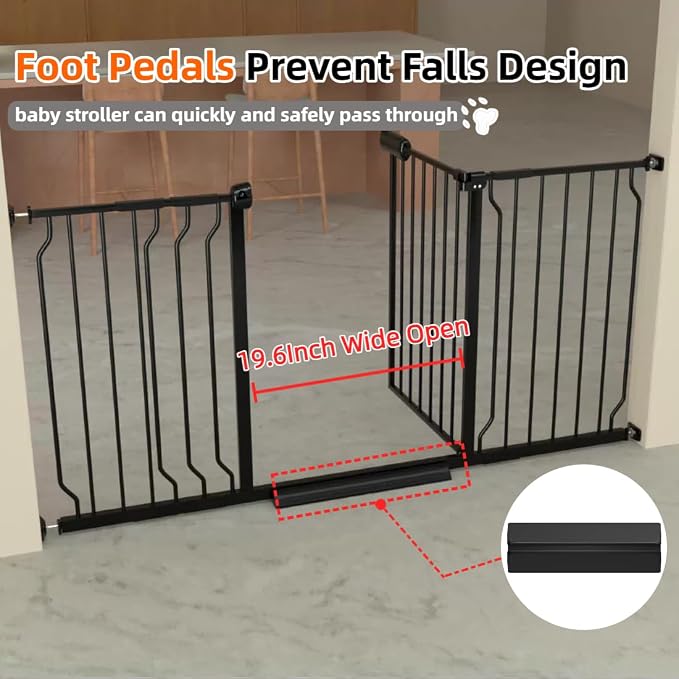 62.2"-71.65" Extra Wide Auto Closing Baby Safety Gate - Image 7