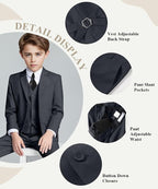 Visaccy Boys Suits Slim Fit Dress Clothes Ring Bearer Outfit - Image 2