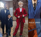 Boys Suits 5 Pieces Slim Fit Blazer Pants Black Blue Outfit Suit - Image 5