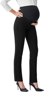 AFITNE Maternity Pants for Work Over The Belly Straight Leg Dress Slacks by AFITNE