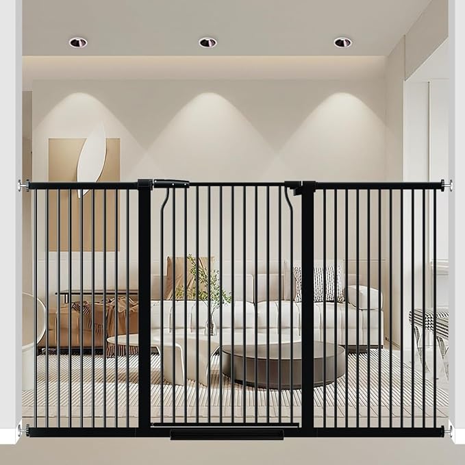 40.55" Extra Tall Dog Gate for Doorways & Stairs, 65.8-68.5" Extra Wide by THEYFIRST