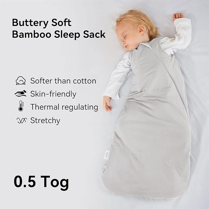 BubblePanda Rayon Made from Bamboo Sleep Sack 2t-3t 0.5 Tog Soft Lightweight - Image 2