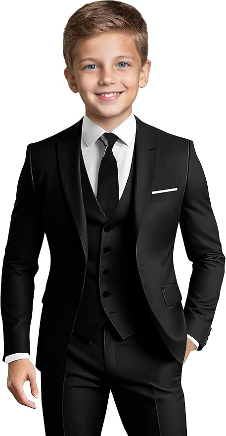 Boys' Formal Suit Set Slim Fit Kids Formal Suits Toddler Tuxedo Wedding Prom by Tiefony