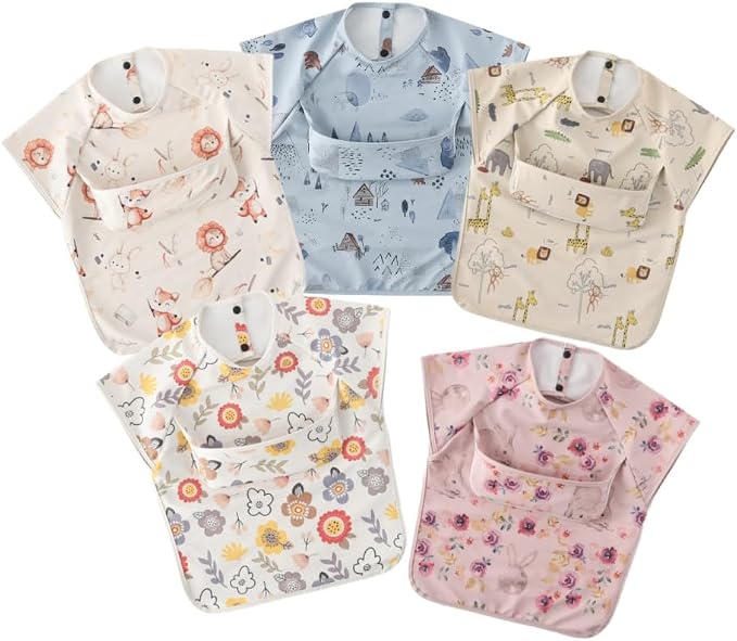 GZMM Waterproof Baby Bibs, Infant Toddler Extra Cover Feeding Bib - Image 9