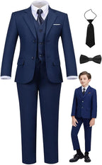 Boys Suit Set Slim Fit Kids Formal Suits Toddler Tuxedo Wedding Prom Classic - Image 7
