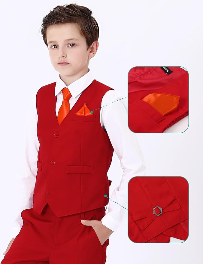 A&J DESIGN Boys 7-Piece Formal Suit Ring Bearer Outfit - Image 4