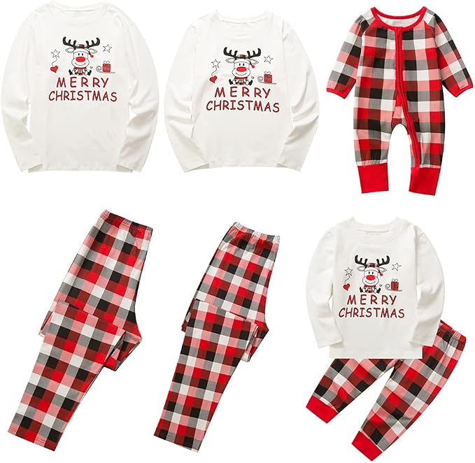 Weixinbuy Family Pajamas Set Christmas Pjs Matching Clothes Pajamas - Image 5