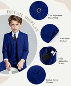 Visaccy Boys Suits Slim Fit Dress Clothes Ring Bearer Outfit - Image 2