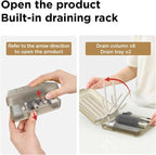 YOTIME Travel Bottle Brush Set, Auto-Open Rack & Vertical Brushs Drying Slots - Image 2