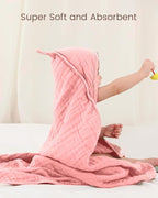 Hooded Baby Towels for Newborn, 35x35 Inch 3 Pack 100% Muslin Cotton Baby Bath - Image 6