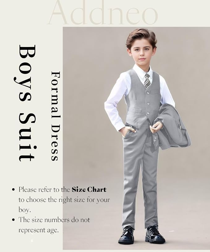 Boys' Formal Suit Set Adjustable Waist Suits - Image 2
