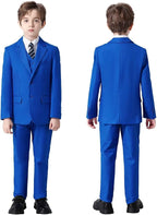 Boys Suit 4 Pcs Slim Fit Set Casual Suits Wedding Outfit Prom Jacket Vest Pant - Image 5