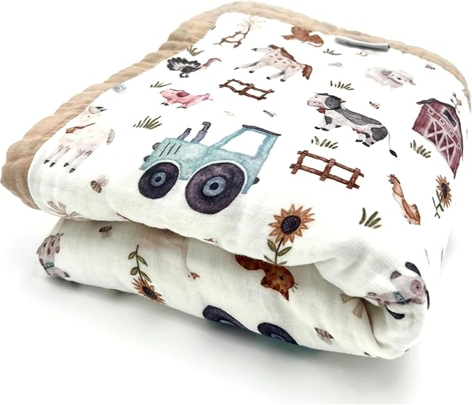 Organic Cotton Muslin Baby Blanket by Natchiketa