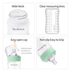 Yooforea Silicone Coated Glass Baby Bottle, 6M+ Fast Flow Nipple I Anti-Colic - Image 6