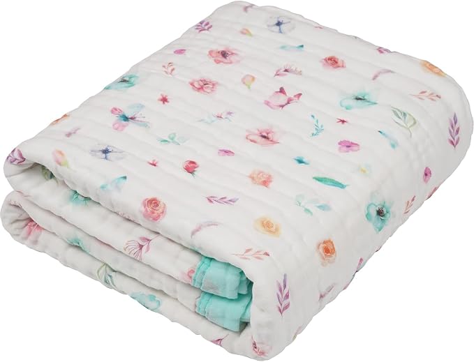 Organic Cotton Muslin Baby Blanket by Natchiketa