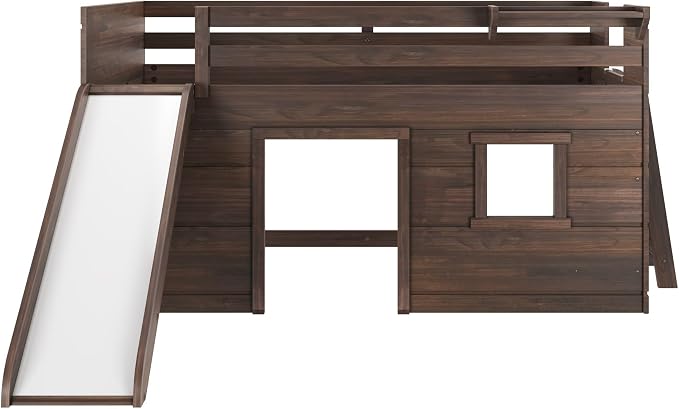 Max & Lily Loft Bed Twin Size, Solid Wood Low Loft Bed - Image 4