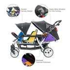 Familidoo H6E 6 seat Baby Stroller- Double Canopy - Image 4