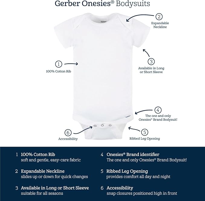 Gerber unisex-baby 8-pack Short Sleeve Onesies Bodysuits - Image 6
