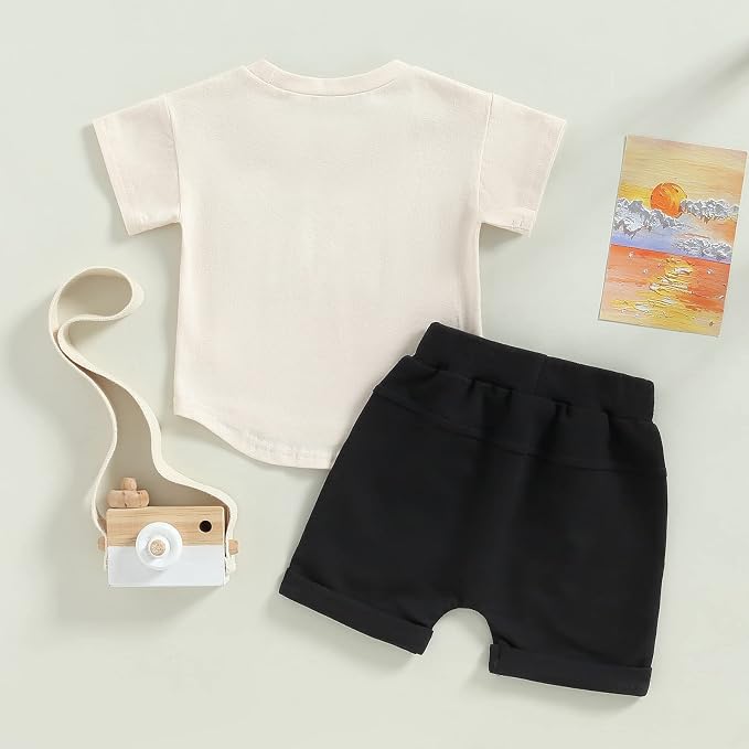 Rtnnsbbfcm Newborn Baby Boy Summer Clothes Short Sleeve Color Block Front - Image 3