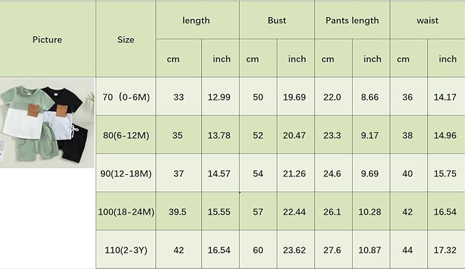 Rtnnsbbfcm Newborn Baby Boy Summer Clothes Short Sleeve Color Block Front - Image 7
