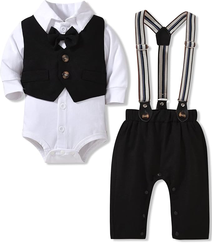Aalizzwell Baby Boys Gentleman Outfit 3 Piece Formal Suit Set by Aalizzwell
