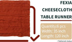 FEXIA 6 Pack Terracotta Table Runner 35x120 Inches Rust Cheesecloth Table - Image 2