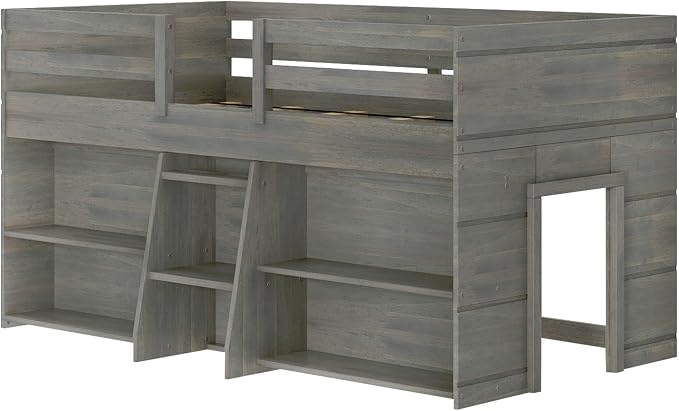 Max & Lily Modern Farmhouse Low Loft Bed, Twin Bed Frame - Image 4