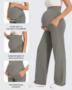 G4Free Maternity Pants Over The Belly Yoga Dress Work Pregnancy Pants Stretchy - Image 7
