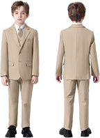 Boys Suit 4 Pcs Slim Fit Set Casual Suits Wedding Outfit Prom Jacket Vest Pant - Image 5