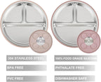 PandaEar Baby Feeding Set 4 Pcs, 2 Pack Stainless Steel Suction Plates & 2 Pack - Image 2