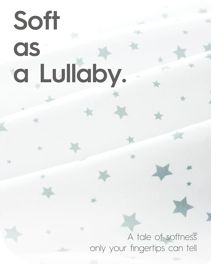 Crib Fitted Sheet Star, Super Stretchy Jersey Crib Sheets, Buttery Soft Boy - Image 4