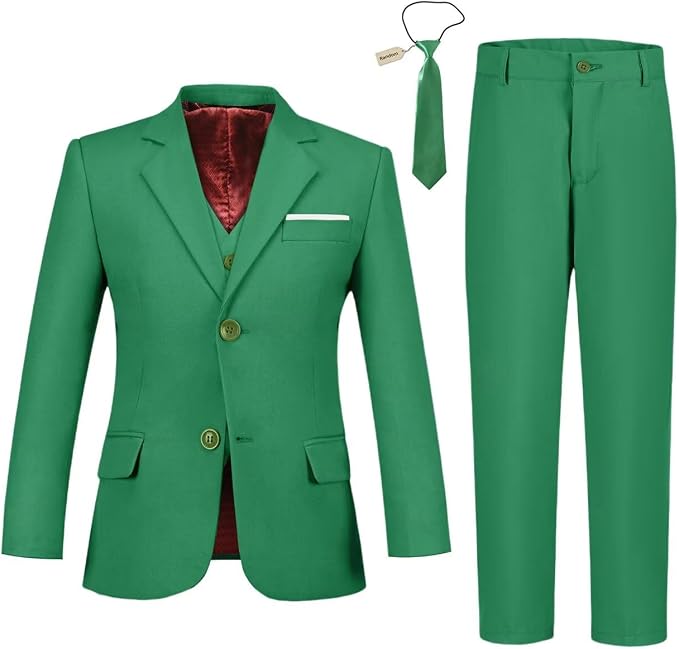 Boys Suit 4 Pcs Slim Fit Set Casual Suits Wedding Outfit Prom Jacket Vest Pant by MENSUIT