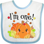 inktastic I'm One- Pumpkin Birthday Autumn Baby Bib by Inktastic