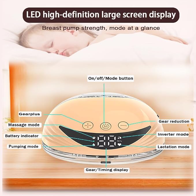 Wearable Breastfeeding Pump, 4 Modes & 12 Levels, Hands Free Breast Pump - Image 4