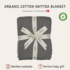 Knitted Organic Cotton Baby Blanket- Swaddle Blanket - Image 3