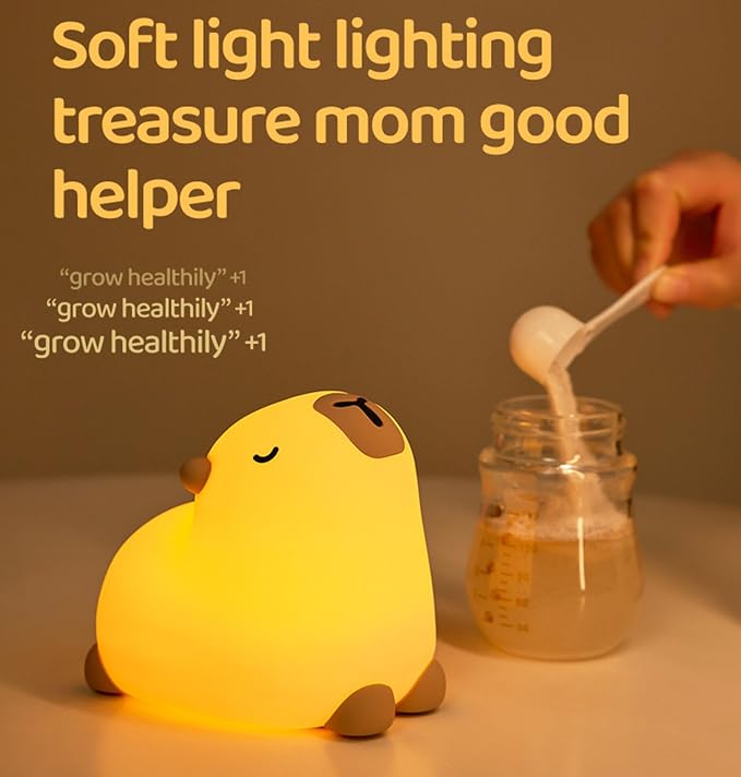 Cute Capybara Night Light, LED Capybara Lamp Rechargeable Touch Bedside Lamp - Image 7