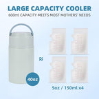 Portable Breast Milk Cooler, Stainless Steel Breastmilk Storage Keeps - Image 2