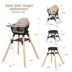 6 in 1 Baby High Chair, Convertible Wooden High Chairs/Booster Seat - Image 6