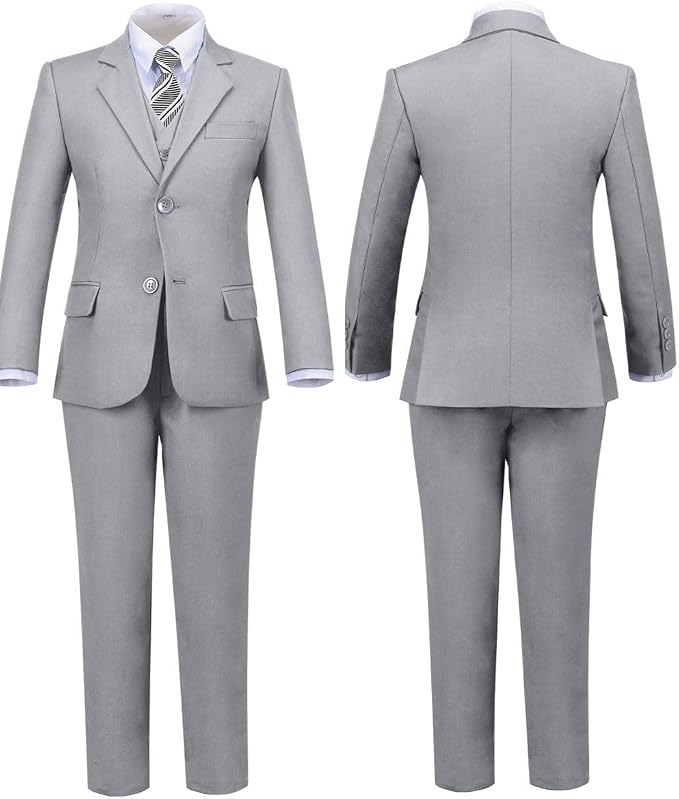 Boys' Formal Suit Set Adjustable Waist Suits - Image 4