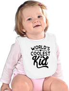 World's Coolest Kid Funny Cute Humor Infant Premium Jersey Baby Bib - Image 3