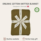 Knitted Organic Cotton Baby Blanket- Swaddle Blanket - Image 3