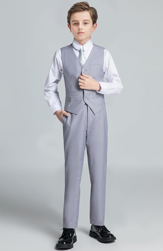 JPF Boy's Formal Suit Set Slim Fit Kids Tuxedo Suits - Image 3