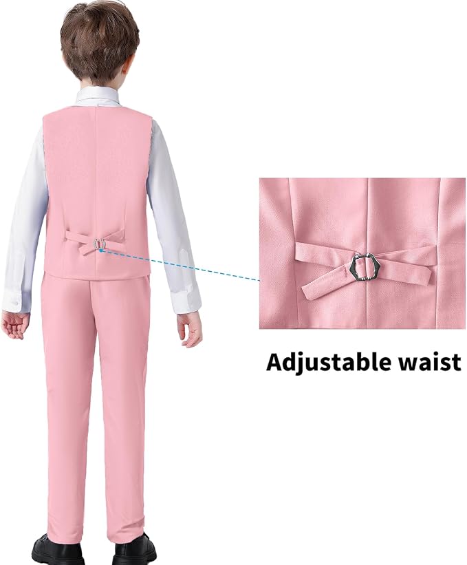 Boys' Suits Formal Slim Fit Tuxedo Boys Vest and Pants Set - Image 3
