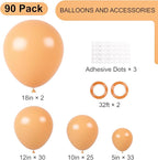 90pack Peach Balloons Different Size 18/12/10/5 Inch Peach Balloon Garland Arch - Image 2