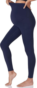 POSHDIVAH 3 Pack Women's Maternity Workout Leggings Over The Belly Pregnancy - Image 2