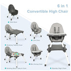 6 in 1 Baby High Chair, Convertible Highchair - Image 3