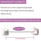 Child Proof Door Lock with Adjustable Strap, 3M Adhesive Safety Locks - Image 7